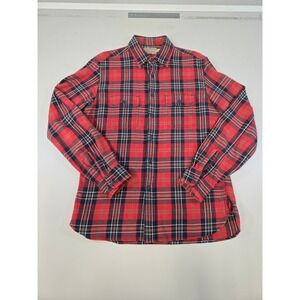 Guideboat Co Tamarack Twills Plaid Flannel Shirt Mens Medium Red‎ Navy  Cotton